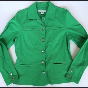 Bamboo Traders S Bright Green Light Tapered Jacket‎ PRISTINE!